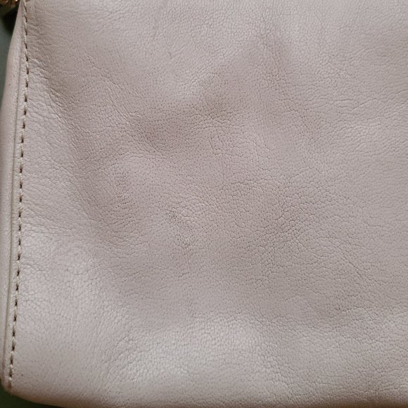 Michael Kors White Genuine Leather Flap Shoulder Bag w Silver Chain & Details - Picture 8 of 13